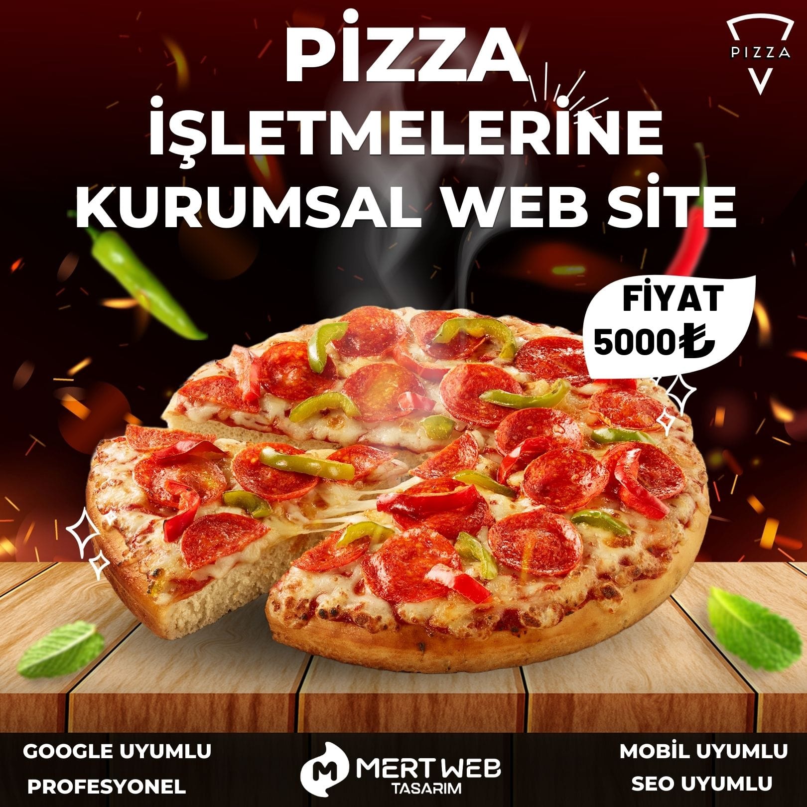 Pizza Dükkanı ve Fast Food İşletmesi Web Tasarımı - Mert Web Tasarım